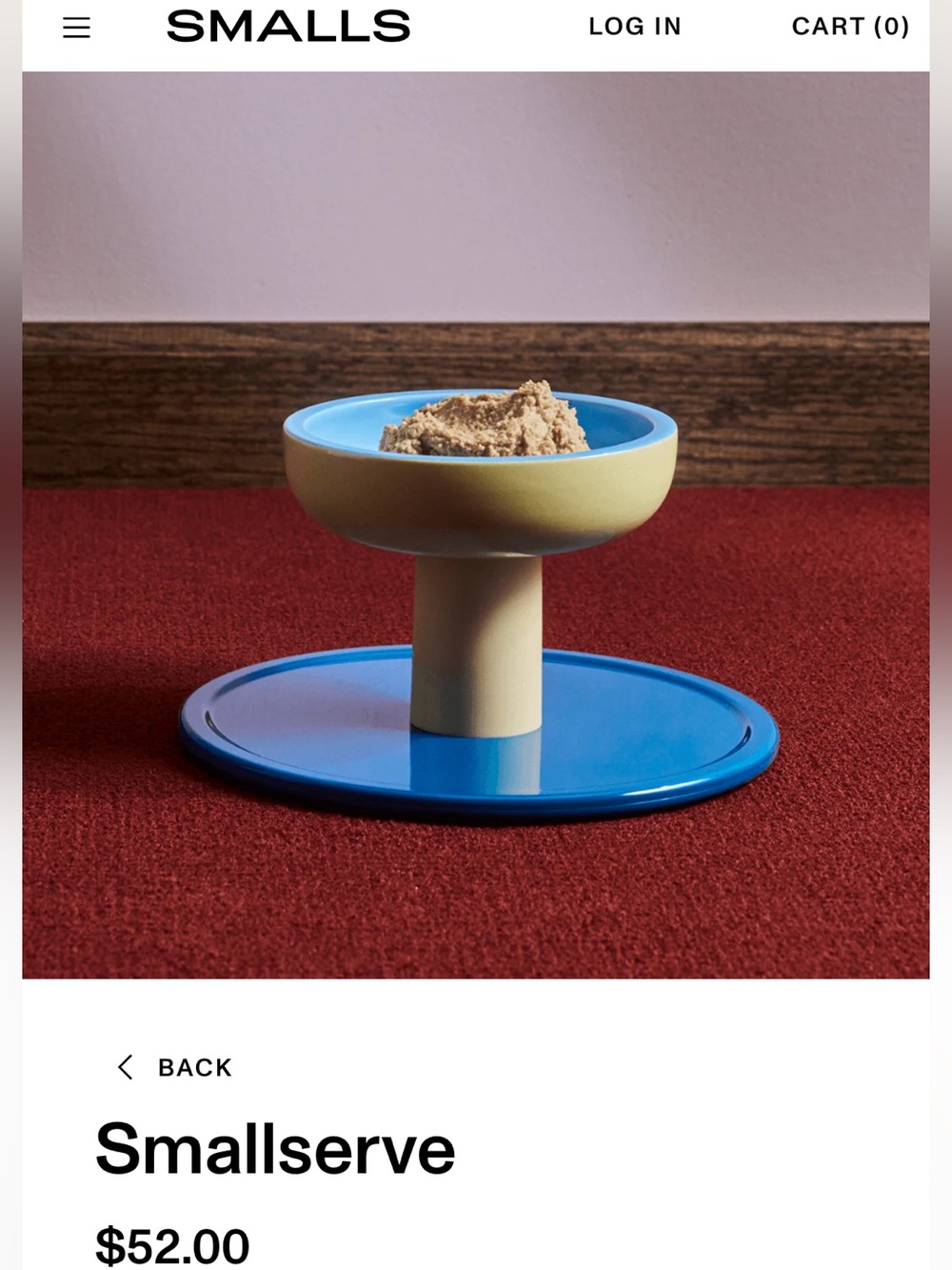 Smalls ceramic cat food bowl